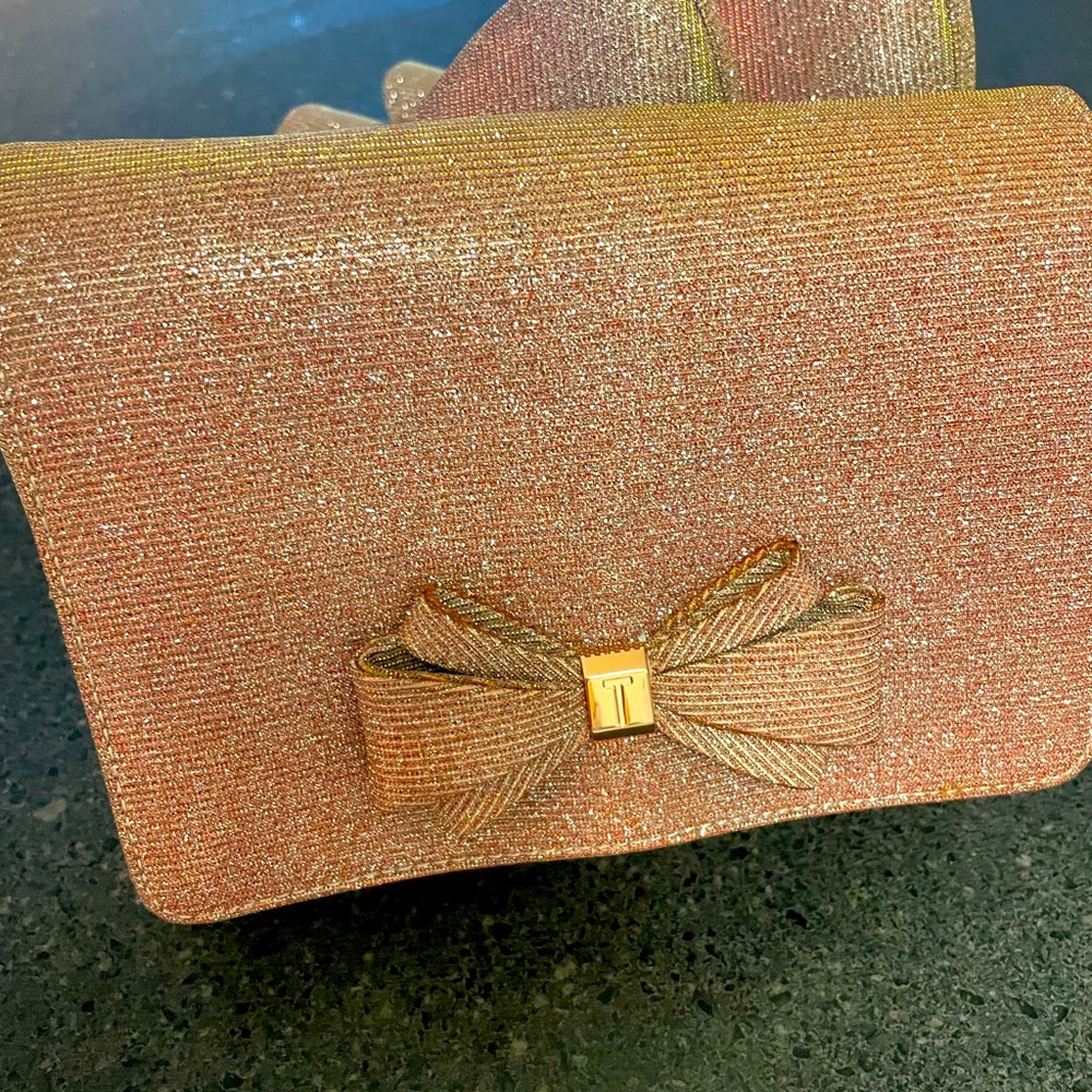 Ted Baker Tie The Knot Kimmeyy Clutch Bag, Rose Gold